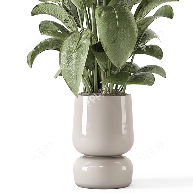 Handmade Stone Pot Indoor Plants 3D model image 5