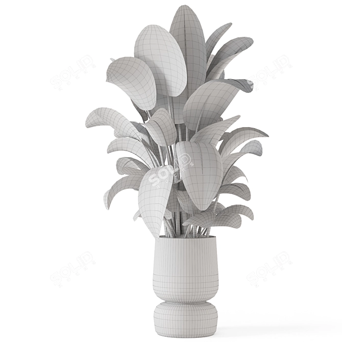 Handmade Stone Pot Indoor Plants 3D model image 6