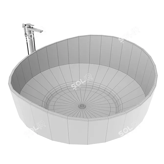 Crystal Clear Abber Bathtub AT9705 3D model image 7