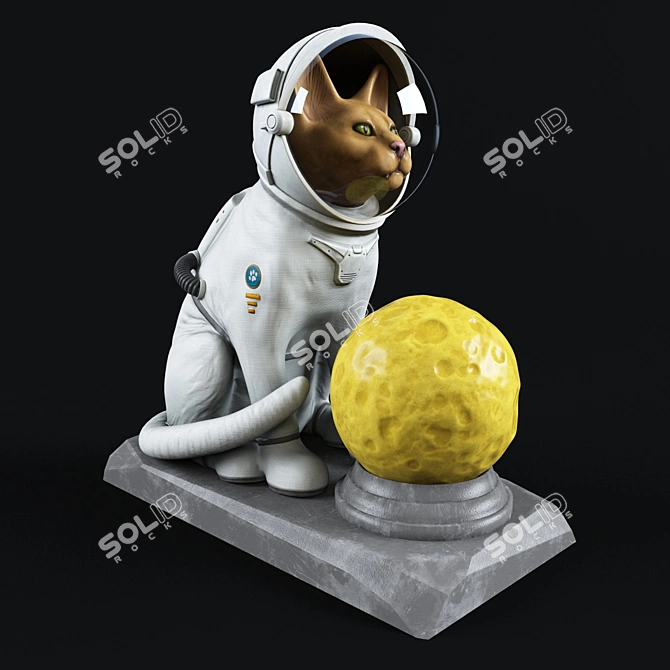 Space Cat 3D Model Kit 3D model image 2