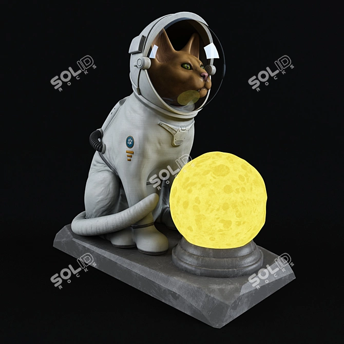 Space Cat 3D Model Kit 3D model image 4