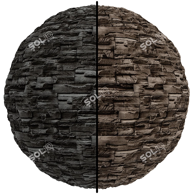 Stone Wall Tile Texture Set 3D model image 1