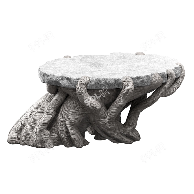 Stone Garden Table Customized Wood Design 3D model image 1