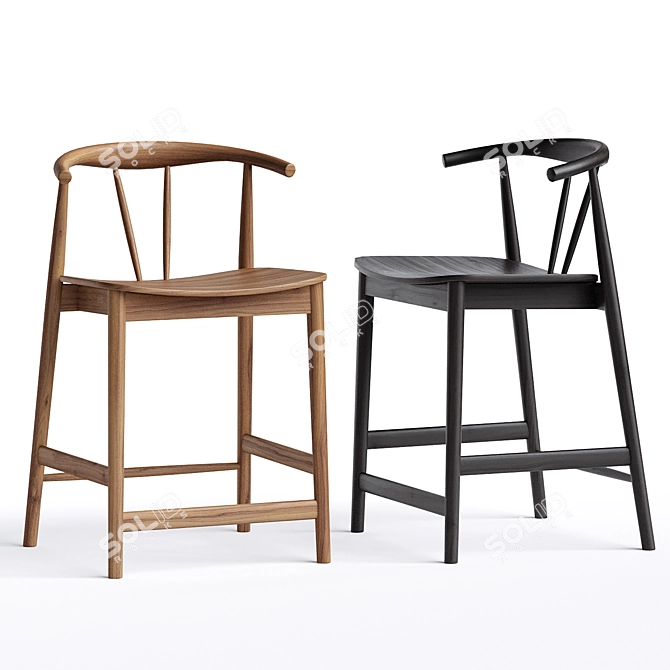 Sleek Byers Counter Stool 3D model image 2