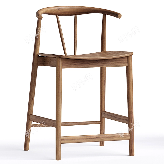 Sleek Byers Counter Stool 3D model image 3