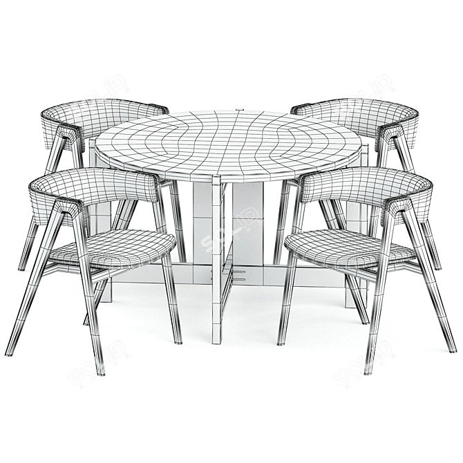  Modern Dining Set, Elegant Design 3D model image 5