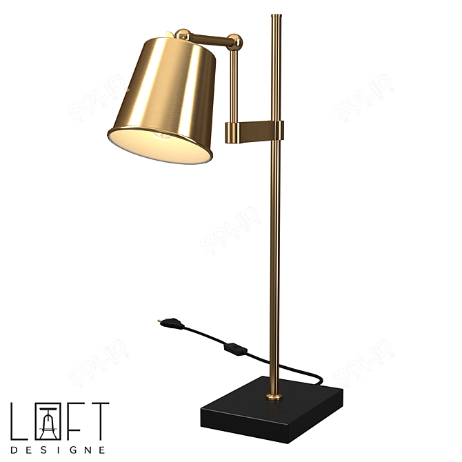 Short Unique Title:
Industrial Style Metal Table Lamp 3D model image 1