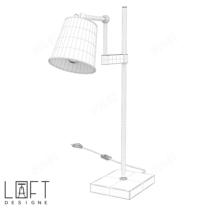 Short Unique Title:
Industrial Style Metal Table Lamp 3D model image 2