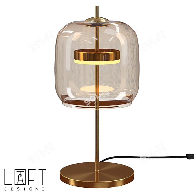 Modern LED Metal Glass Table Lamp 3D model image 1