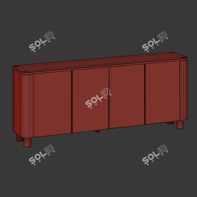 Ash Plywood TV Stand - KaveHome 3D model image 2