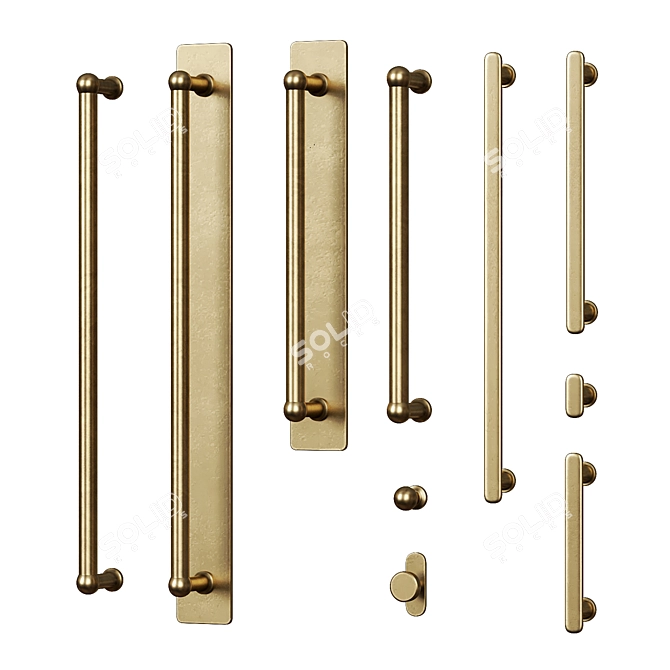 Designer Furniture Handles Set 3D model image 1