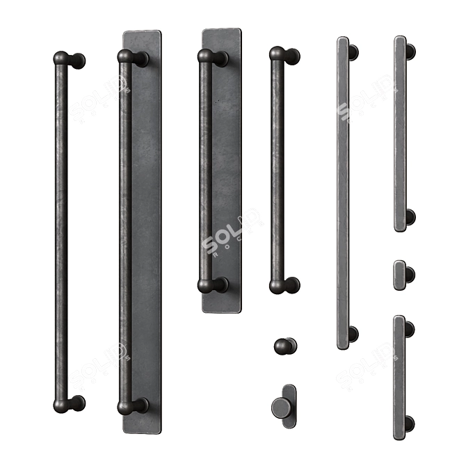 Designer Furniture Handles Set 3D model image 2