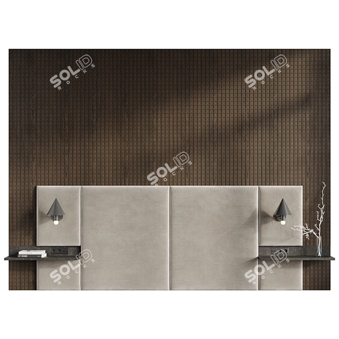 Soft Wall Panel Headboard 2 3D model image 1