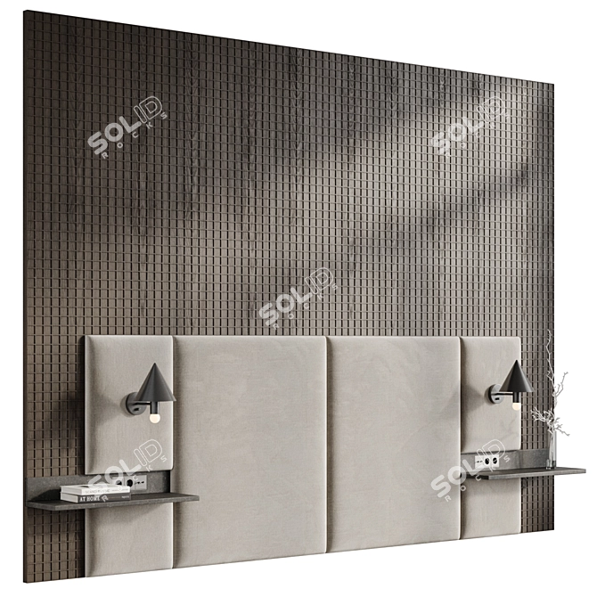 Soft Wall Panel Headboard 2 3D model image 3