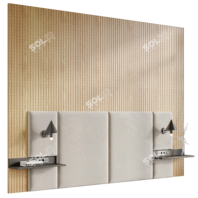 Soft Wall Panel Headboard 2 3D model image 4