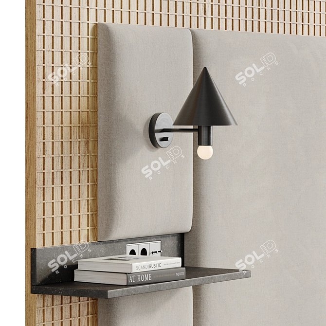 Soft Wall Panel Headboard 2 3D model image 6