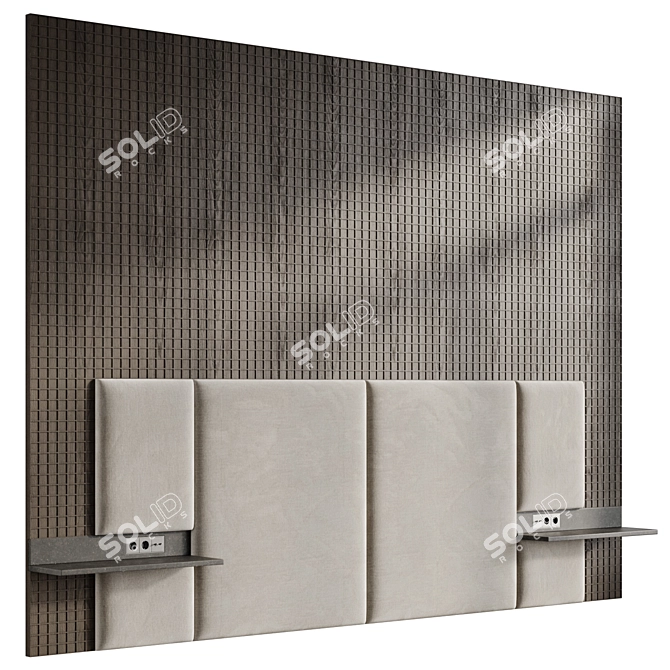 Soft Wall Panel Headboard 2 3D model image 10