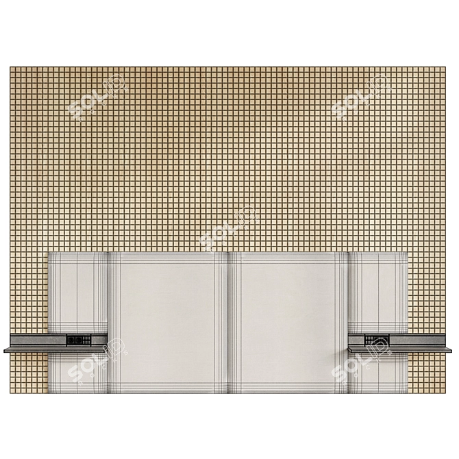 Soft Wall Panel Headboard 2 3D model image 13