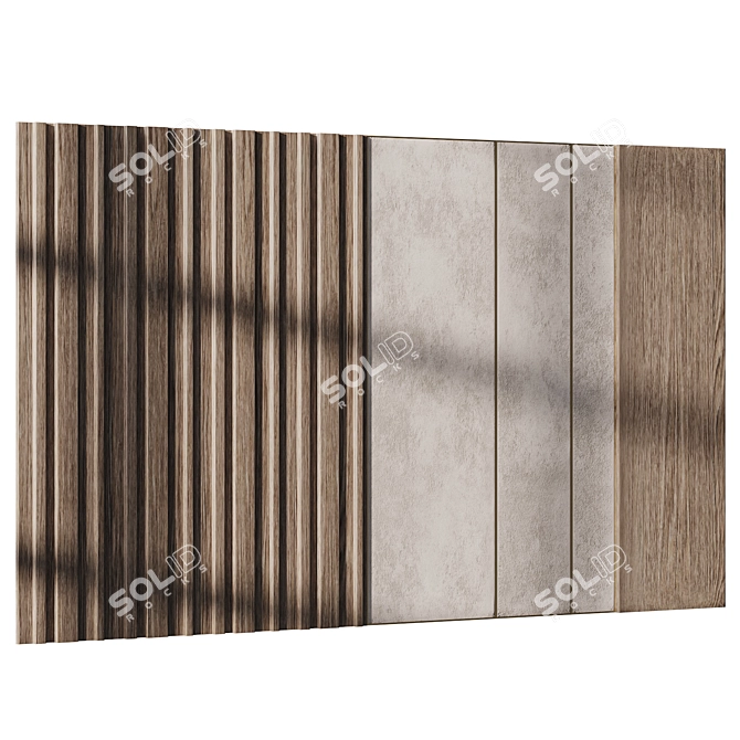 PBR Compatible 3D Wall Panel 3D model image 1