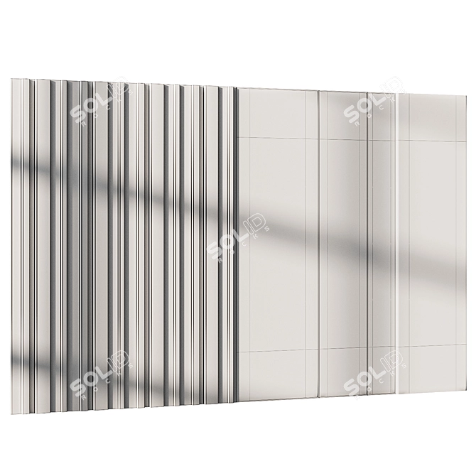 PBR Compatible 3D Wall Panel 3D model image 2