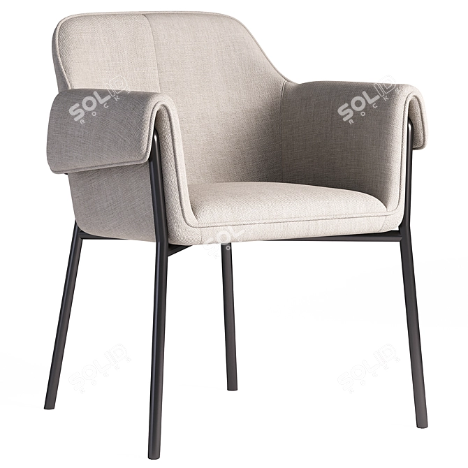 Beige Textile Cruz Chair 3D model image 1