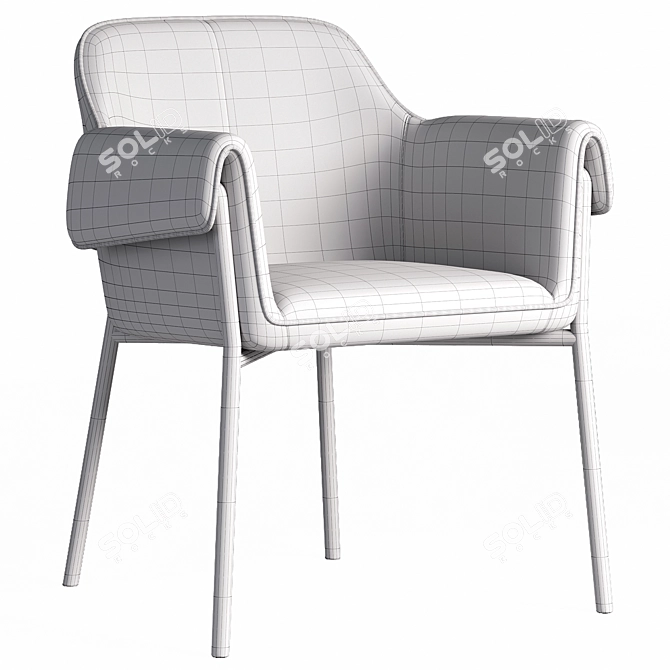 Beige Textile Cruz Chair 3D model image 2