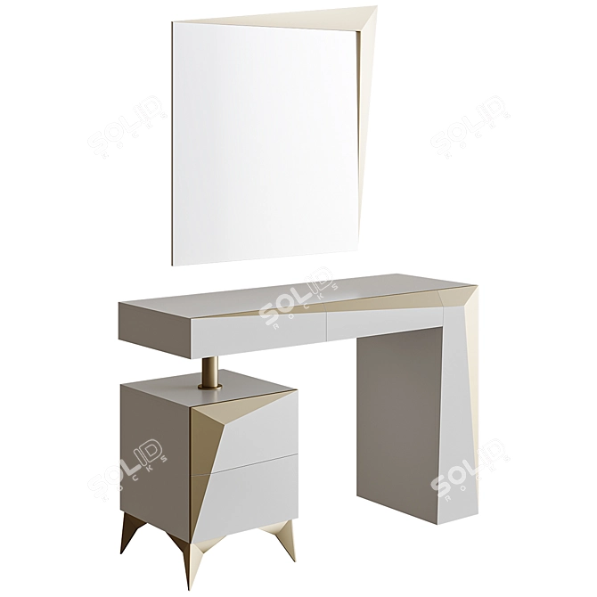 Antonietto Vanity Table, Canora Grey 3D model image 1