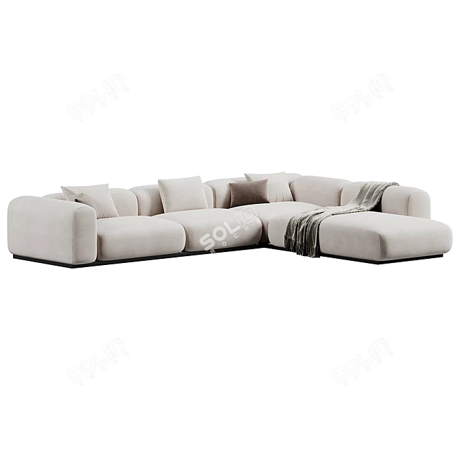 Mahe Sectional Sofa: Modern Elegance 3D model image 2