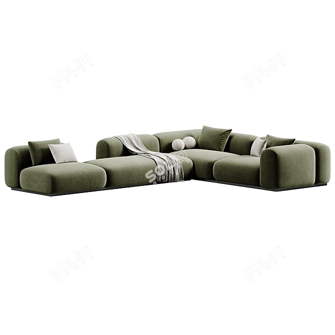 Mahe Sectional Sofa: Modern Elegance 3D model image 4