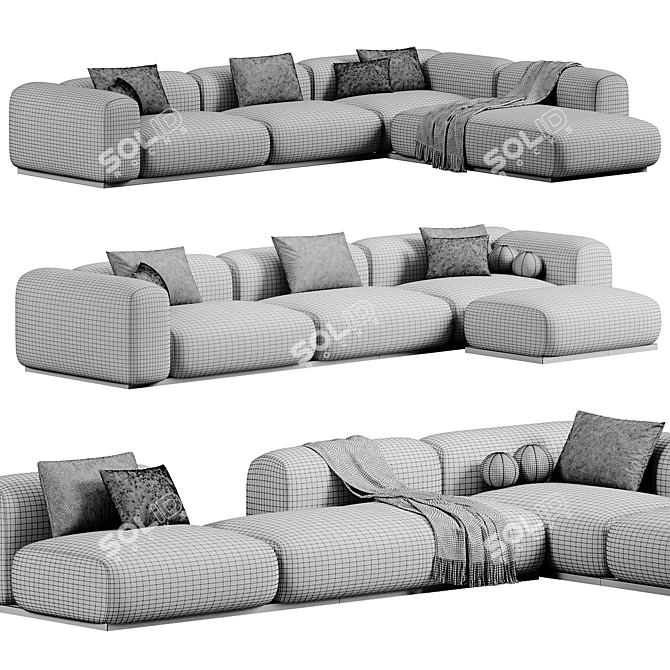 Mahe Sectional Sofa: Modern Elegance 3D model image 6