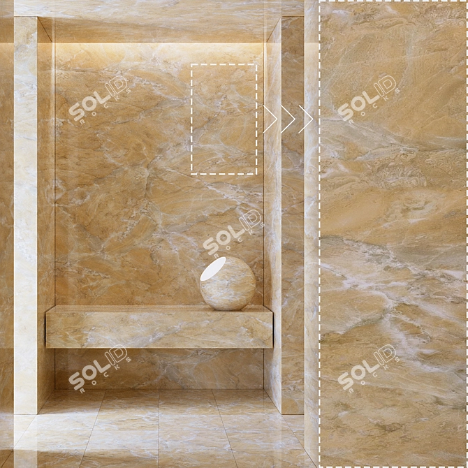 Luxury Marble Stone Tiles Texture 3D model image 1