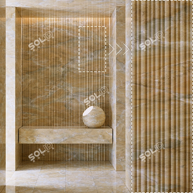 Luxury Marble Stone Tiles Texture 3D model image 2