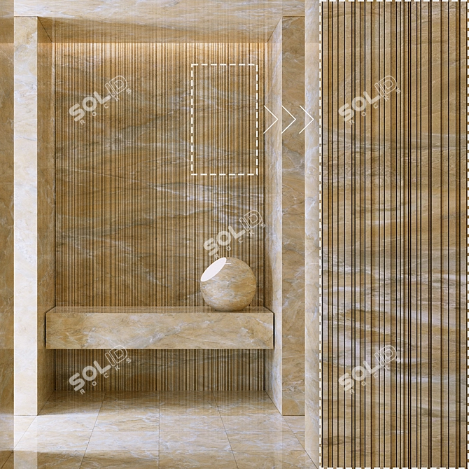 Luxury Marble Stone Tiles Texture 3D model image 3