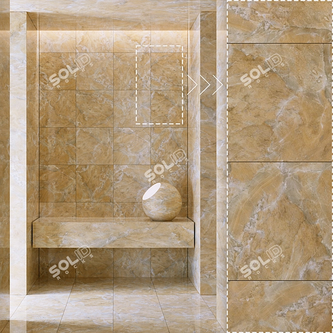 Luxury Marble Stone Tiles Texture 3D model image 4