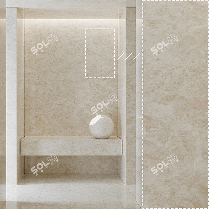 Marble Stone Textured Panels Set 3D model image 1