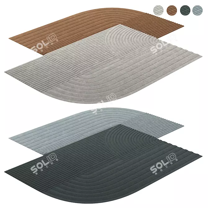 Muuto Relevo Rug: Dynamic Sculptural Design 3D model image 5