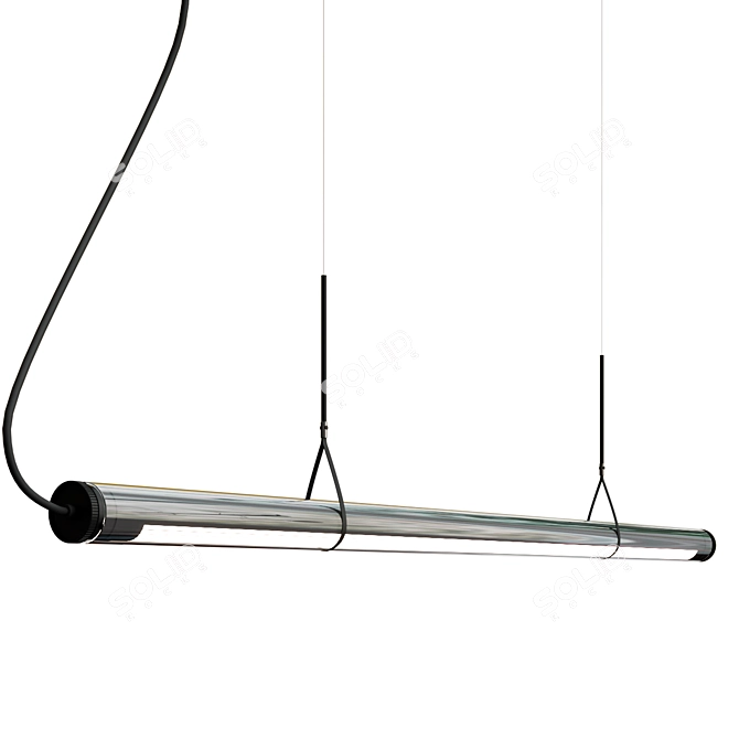Sleek LED Glass Pendant Lamp 3D model image 1