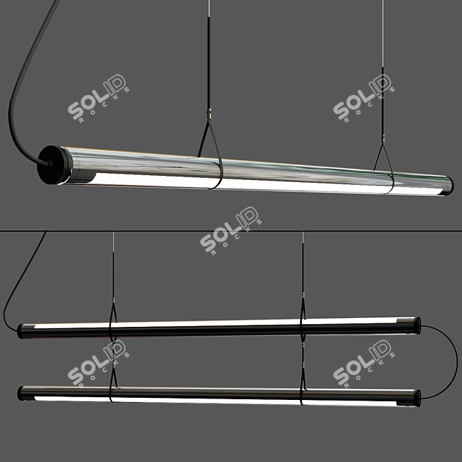 Sleek LED Glass Pendant Lamp 3D model image 2