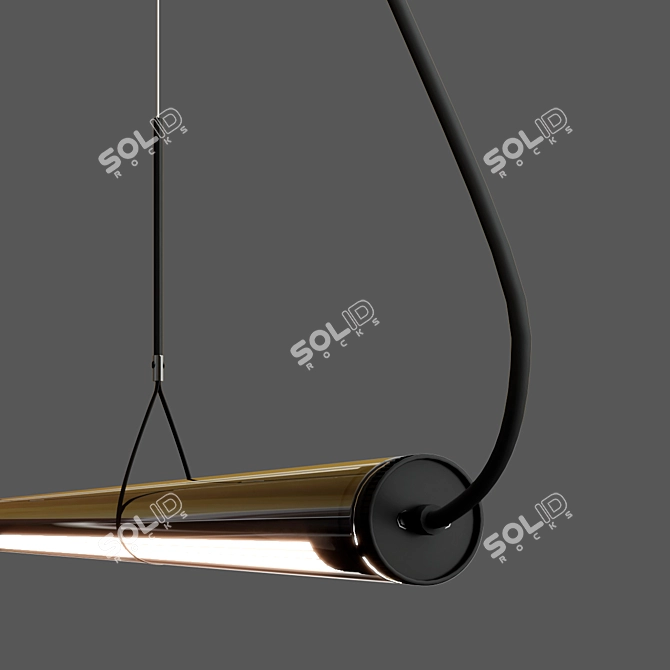 Sleek LED Glass Pendant Lamp 3D model image 4
