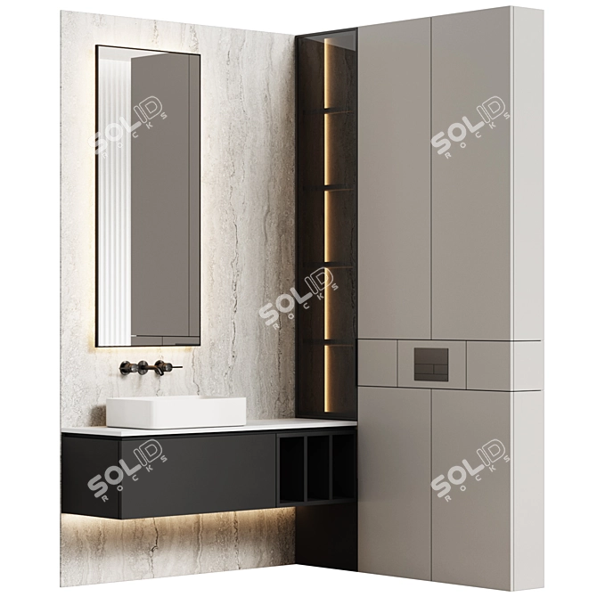 Title: Modern Modular Bathroom Furniture 3D model image 2