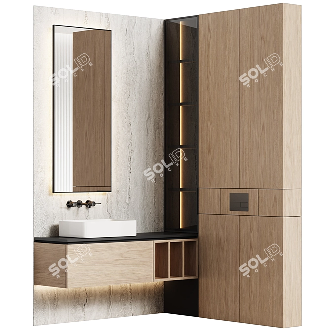 Title: Modern Modular Bathroom Furniture 3D model image 3