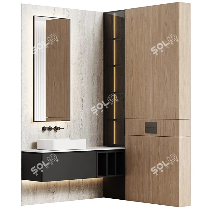 Title: Modern Modular Bathroom Furniture 3D model image 4