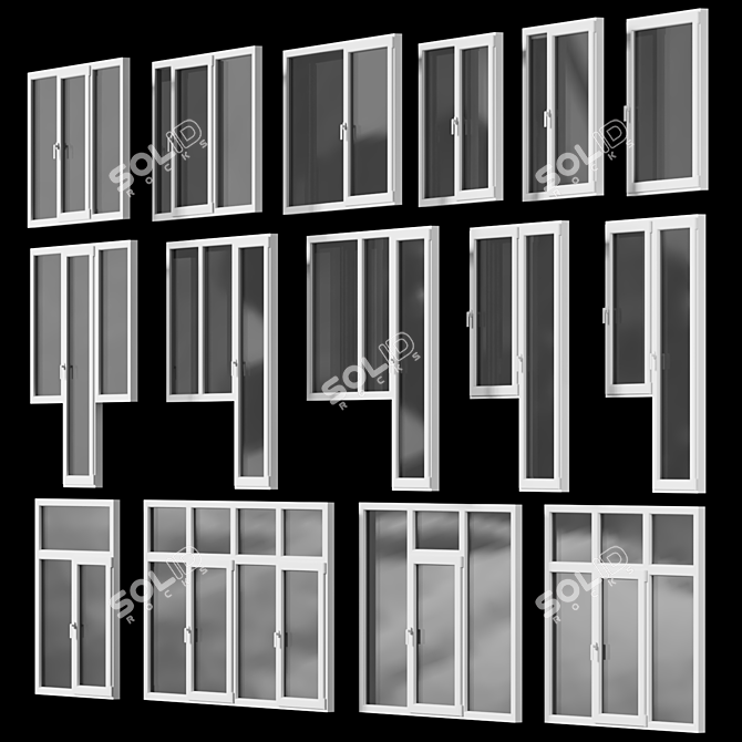 Modern Windows & Balcony Doors | 7 Models 3D model image 2