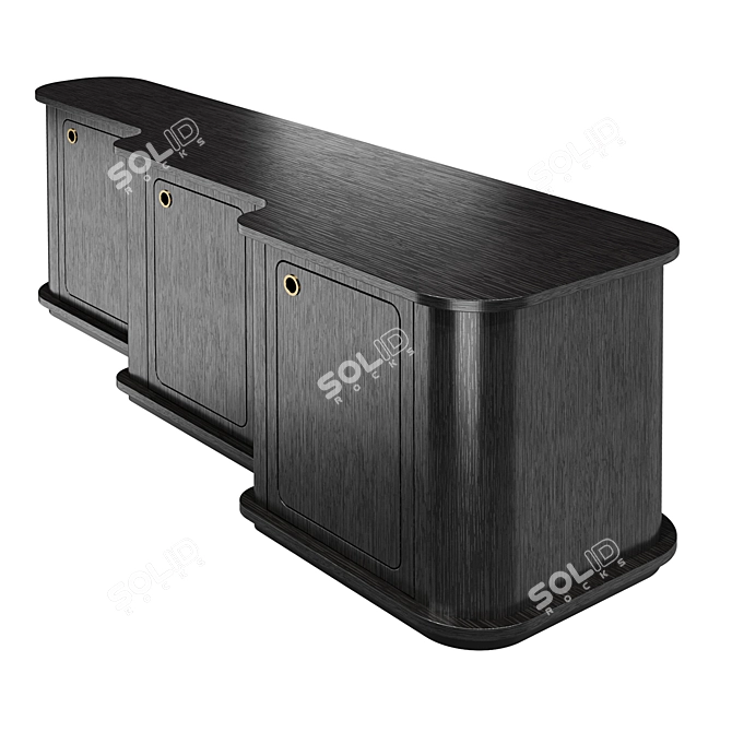 Caprioli Charcoal Oak Dresser 3D model image 2