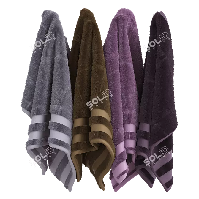 Luxury 3D Towels Model Set 3D model image 1