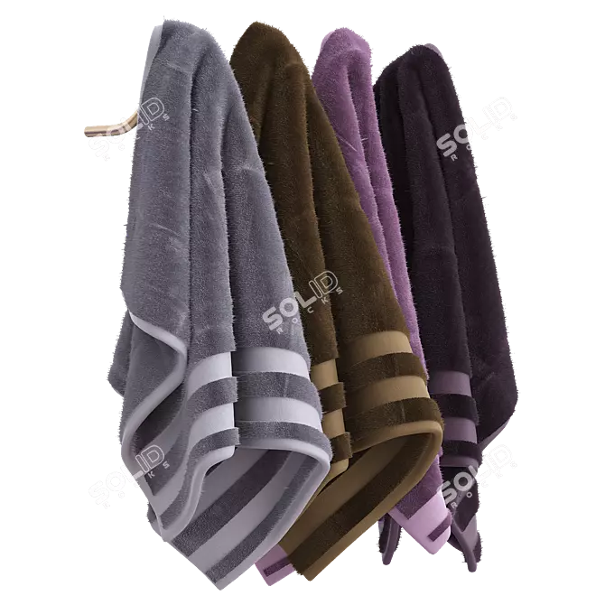 Luxury 3D Towels Model Set 3D model image 2