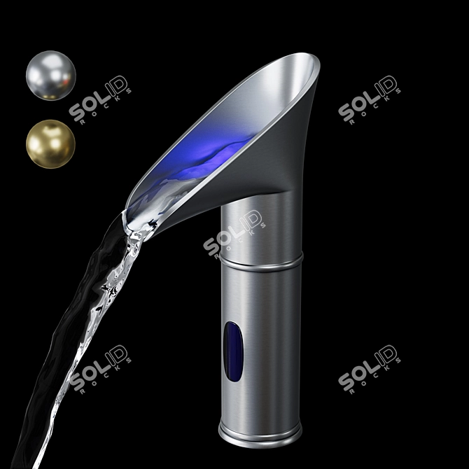 Brushed Nickel LED Touchless Faucet 3D model image 1