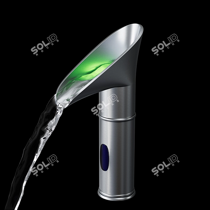 Brushed Nickel LED Touchless Faucet 3D model image 3