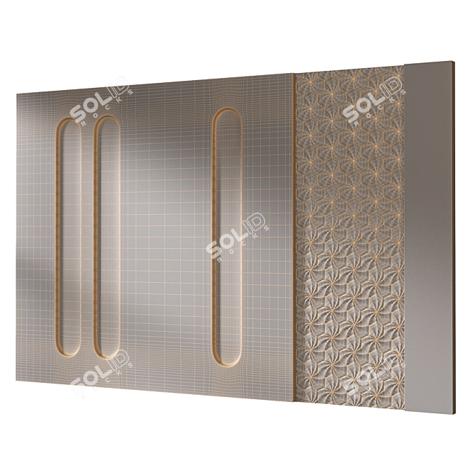 Modern 3D Headboard Wall Panel 3D model image 2