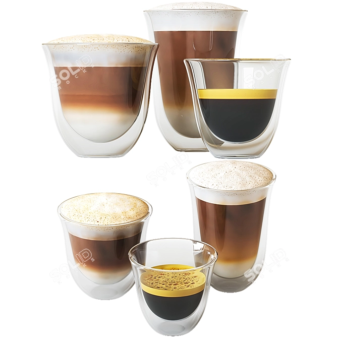 Delonghi Coffee Glasses 3D model image 2